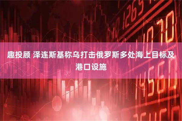 趣投顾 泽连斯基称乌打击俄罗斯多处海上目标及港口设施